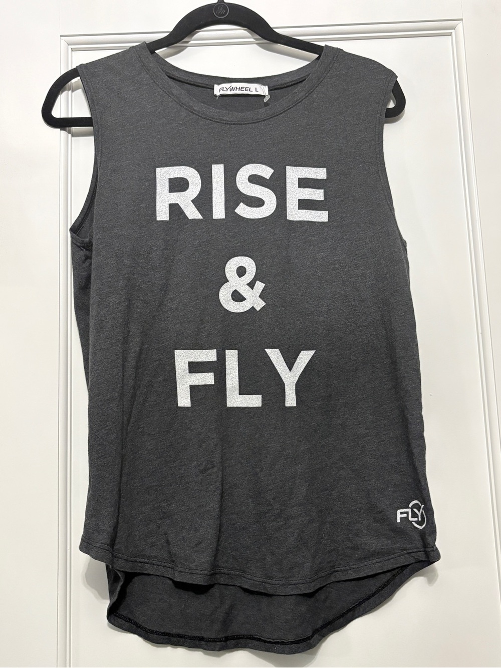 Flywheel Sports 'Rise & Fly' Charcoal Muscle Tank
